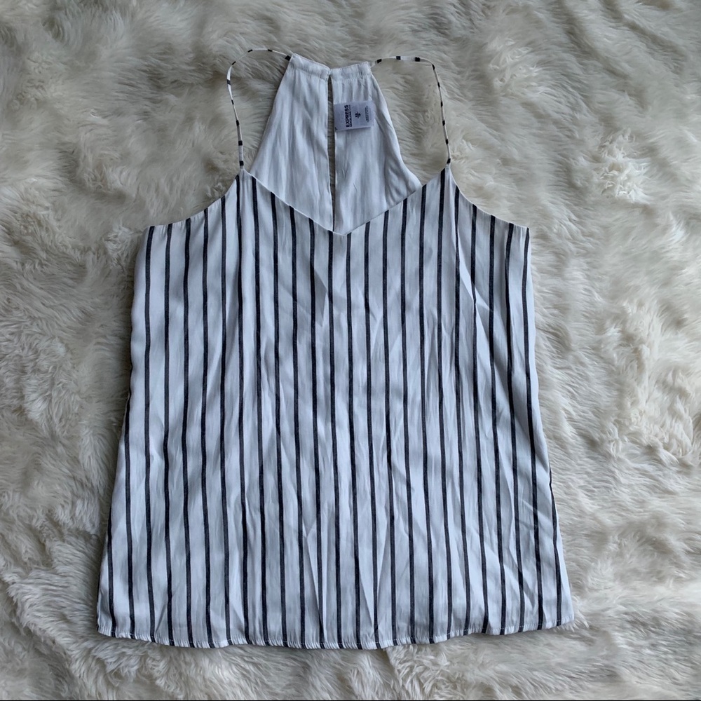 Express Black and White Striped Tank Top